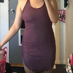 Super stretchy maroon with white dress 👗